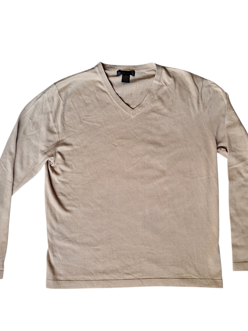 Banana Republic Luxe V-Neck Sweater Women’s Medium Beige Silk Cashmere Blend